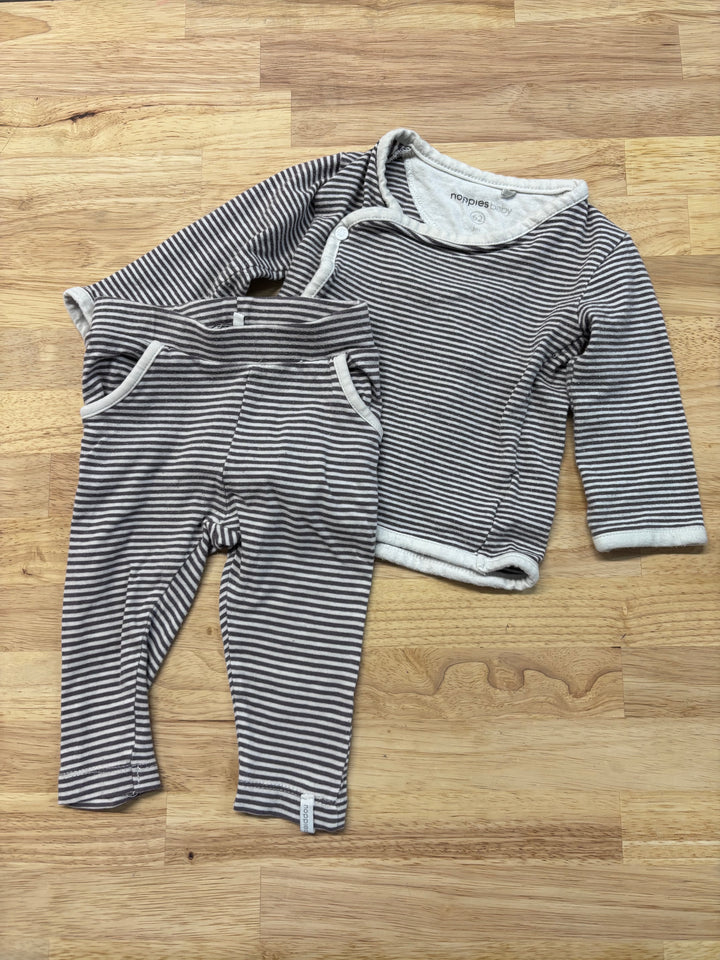 Noppies Kimono Set, 62cm/3 Months, Light Brown Stripe