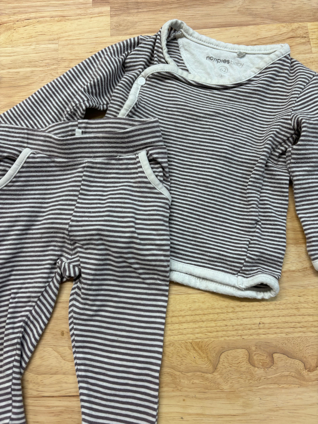 Noppies Kimono Set, 62cm/3 Months, Light Brown Stripe