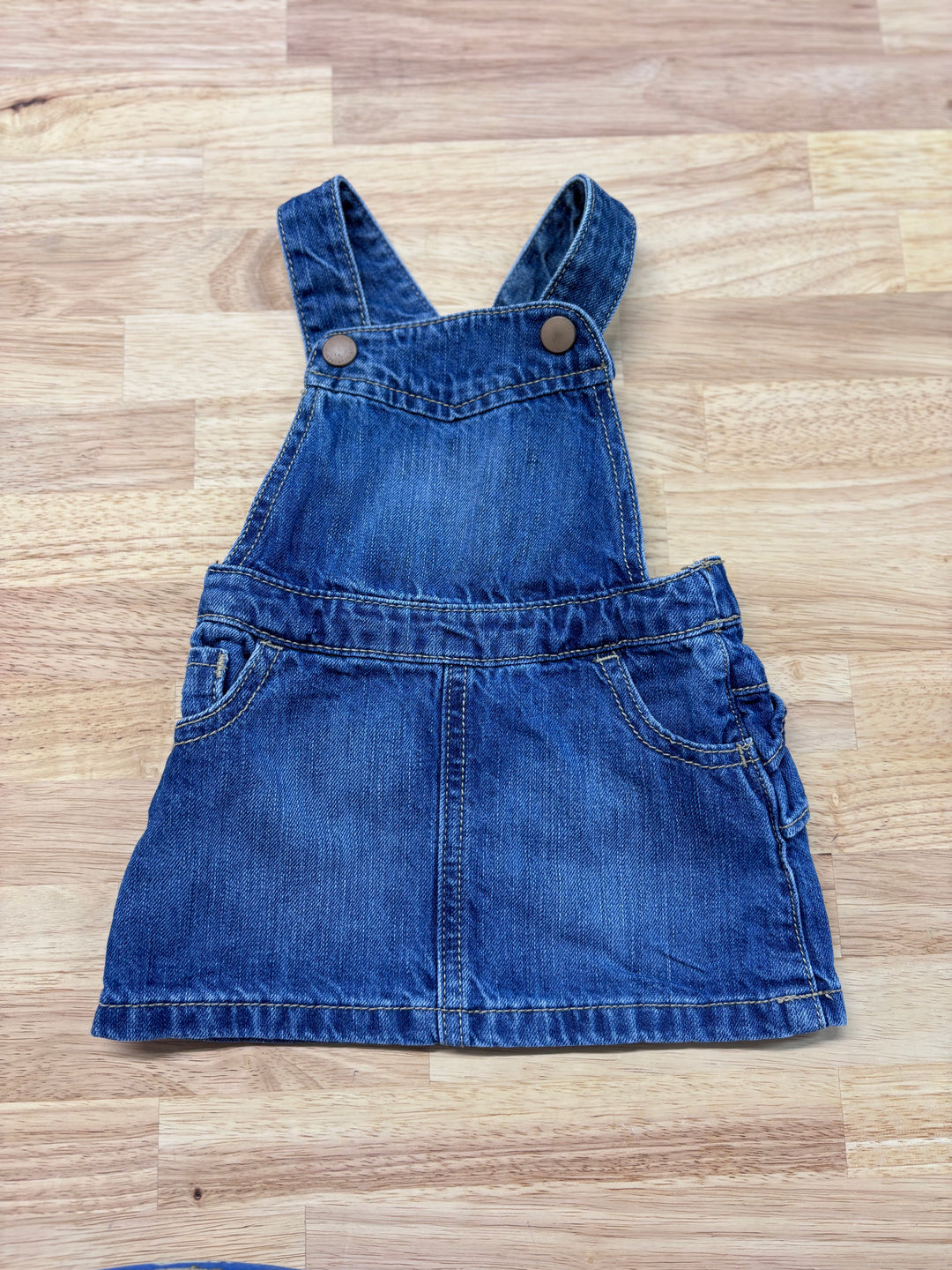 Old Navy Skirt Overalls, 3-6 Months, Denim with Ruffles