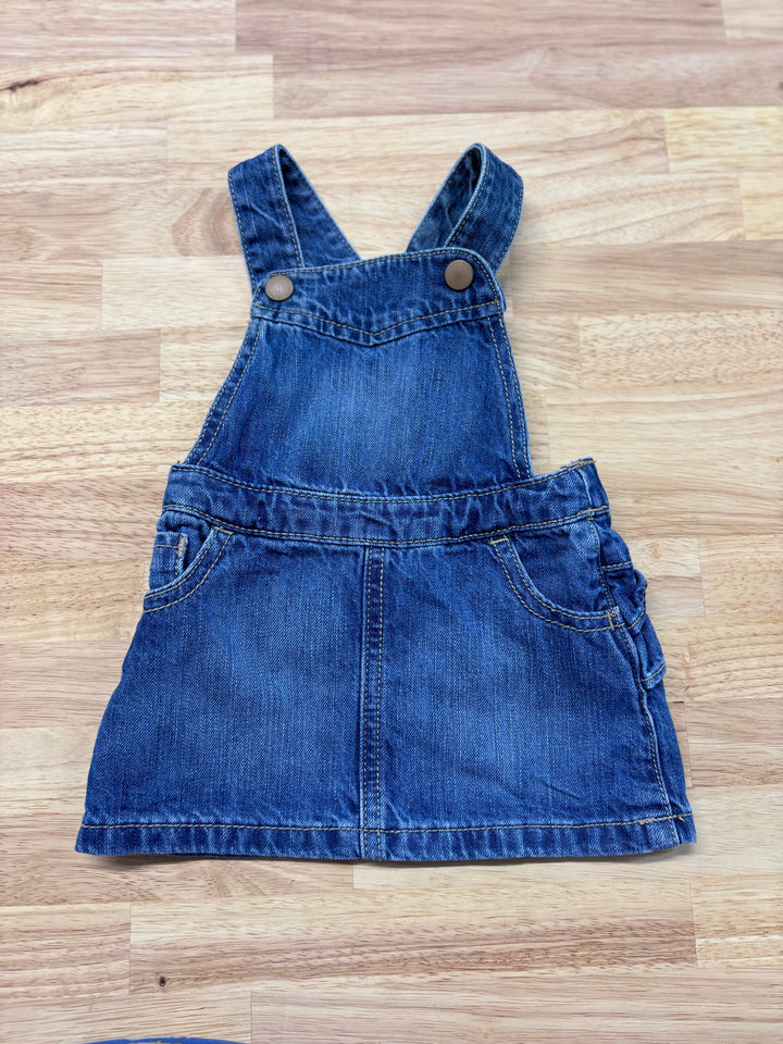 Old Navy Skirt Overalls, 3-6 Months, Denim with Ruffles