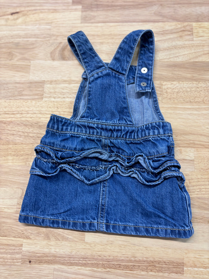 Old Navy Skirt Overalls, 3-6 Months, Denim with Ruffles