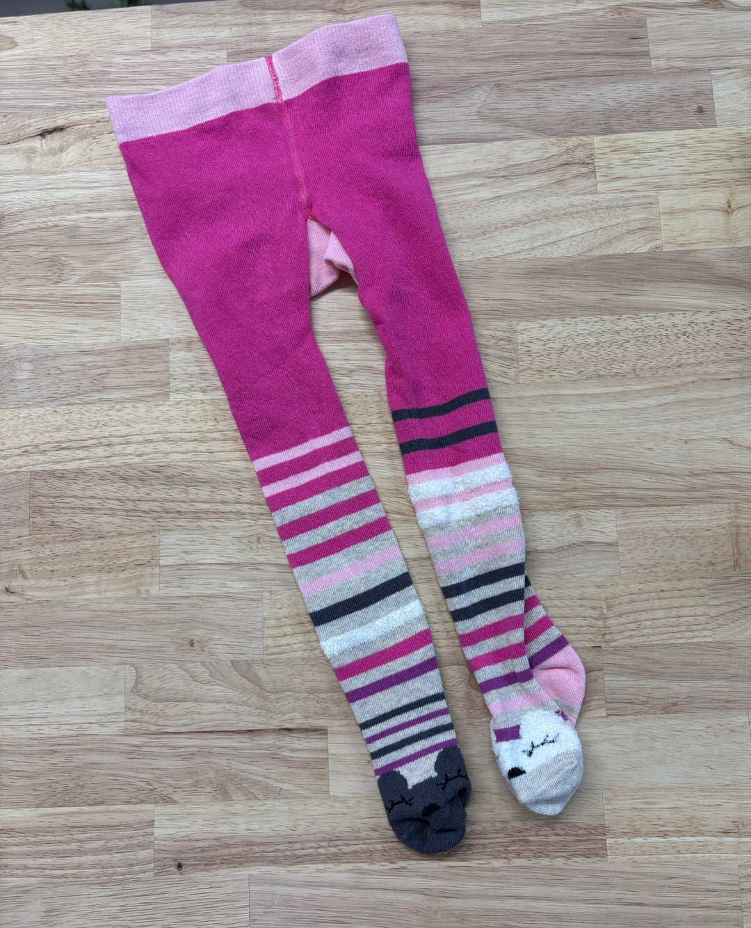 Deux par Deux Tights, 18-24 Months, Pink Stripes