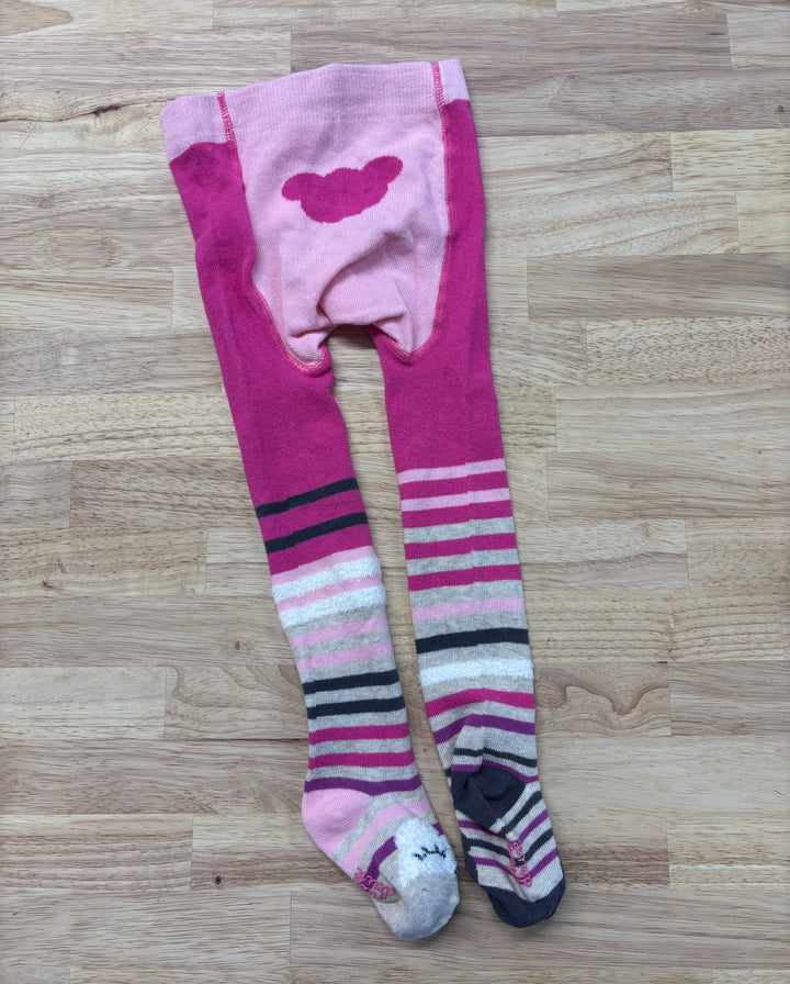 Deux par Deux Tights, 18-24 Months, Pink Stripes