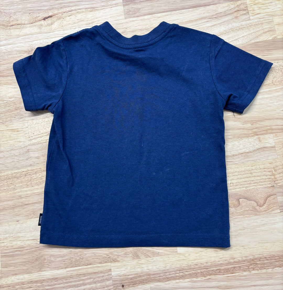 Tentree Shirt, 3T, Blue with "Keep the Sea Plastic Free"