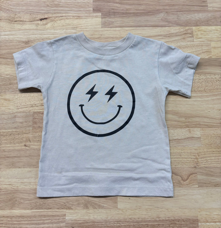 Portage and Main Shirt, 2T, Oatmeal with Smiley Face Design