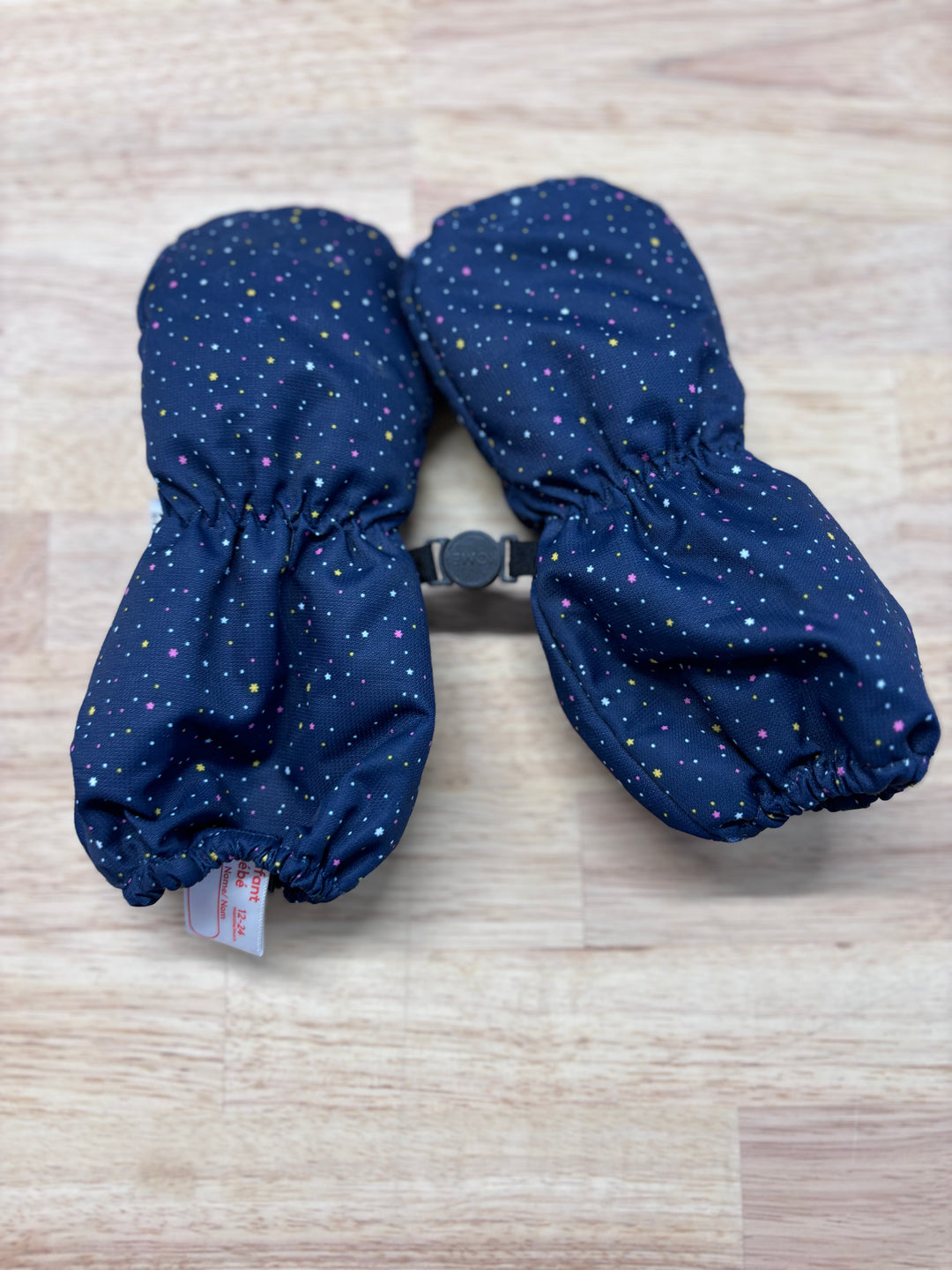 Kombi Mittens, 12-24 Months, Blue with Stars