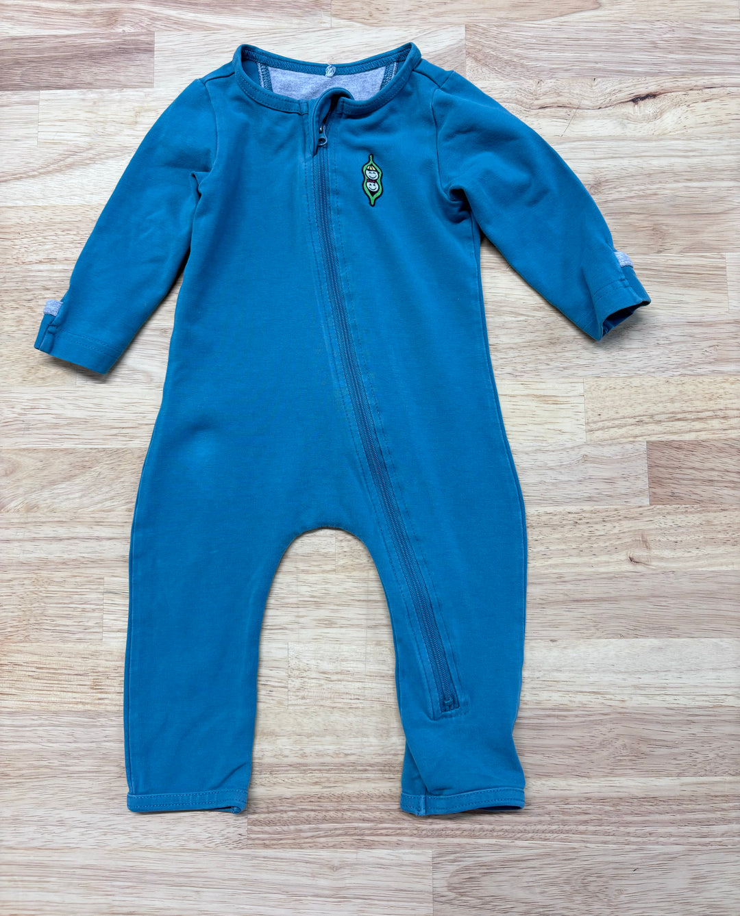 Peekaboo Beans Romper, 3-6 Months, Teal