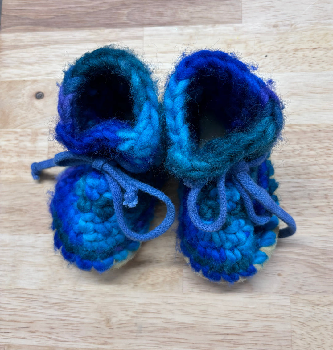 Padraig Booties, Teal and Aqua, Sherpa Lined