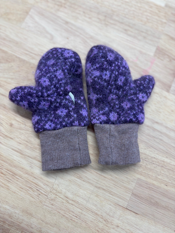 Nooks Baby Wool Mittens, Purple, Estimated 12-24 Months