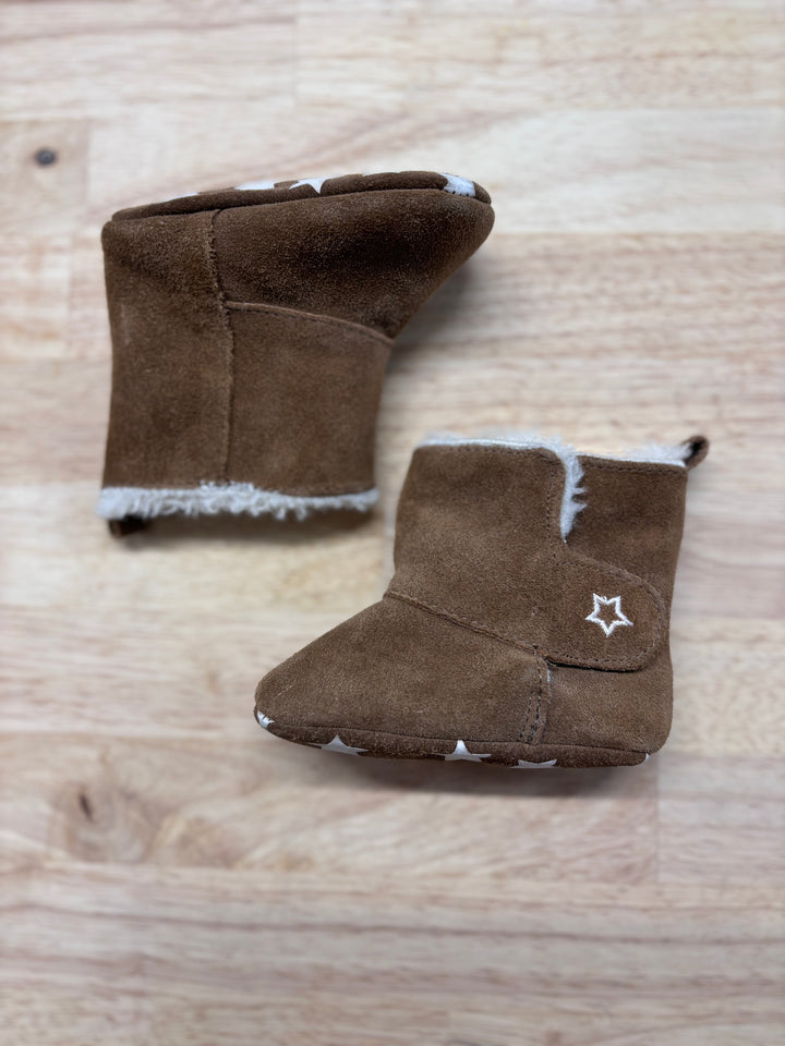 M&S Suede Booties, 6-12 Months, Wool Lined