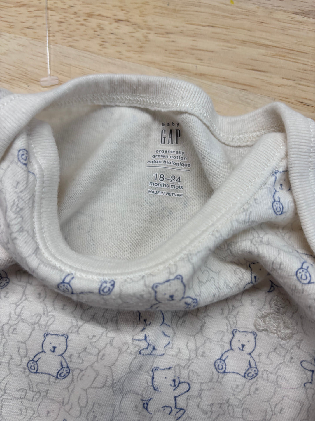 Gap Bodysuit, 18-24 Months, Cream with Bear Print