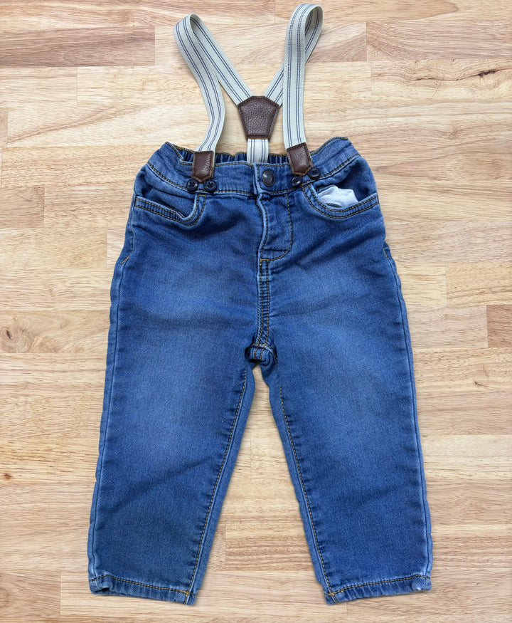 Oshkosh Jeans with Suspenders, 18 Months