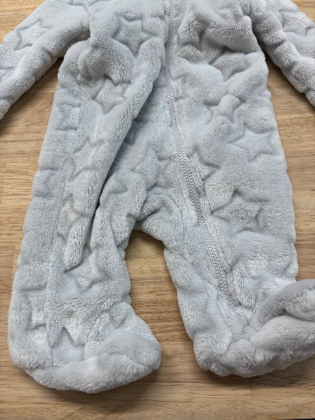 Newborn Fleece Bunting Suit, Grey with Stars