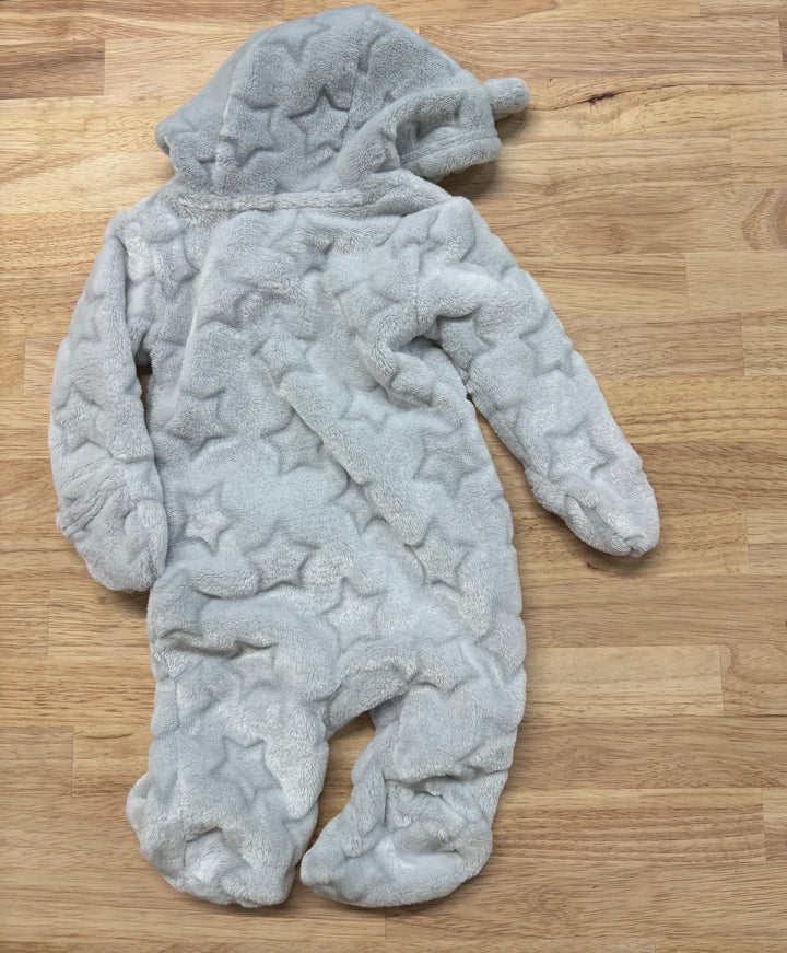 Newborn Fleece Bunting Suit, Grey with Stars