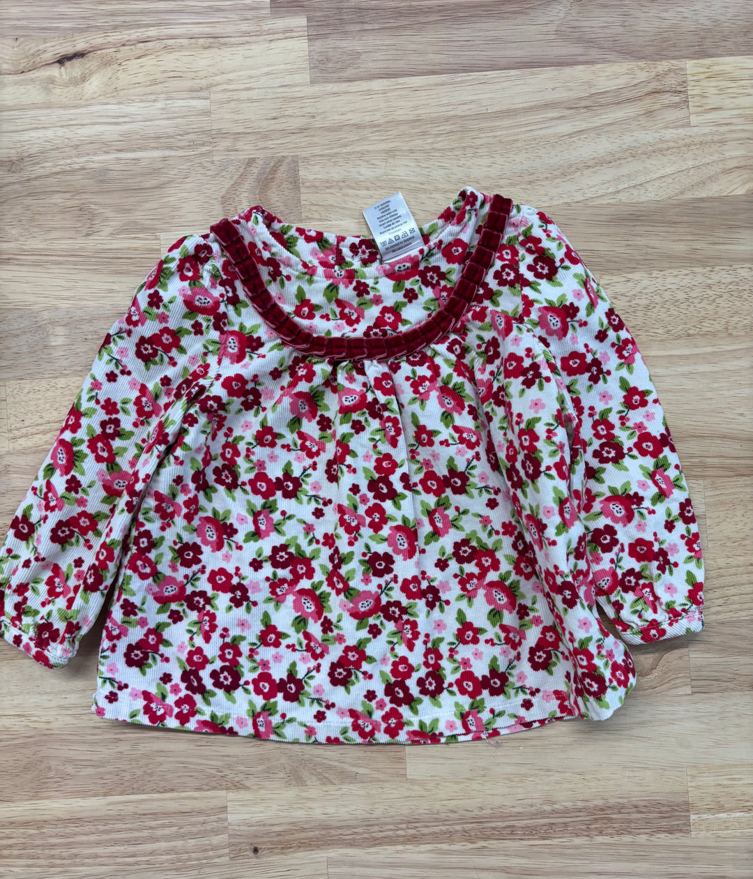 Gymboree Top, 12-18 Months, Corduroy with Flowers