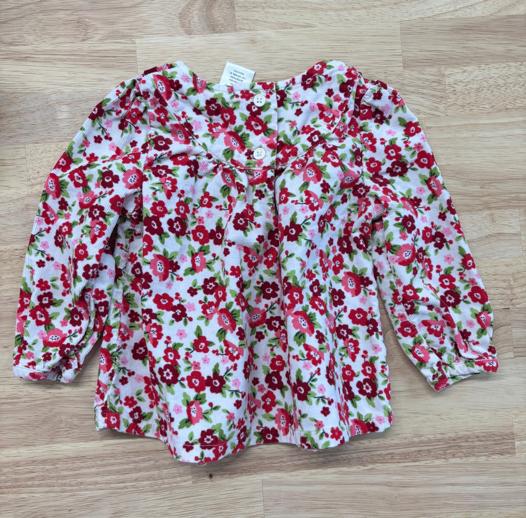 Gymboree Top, 12-18 Months, Corduroy with Flowers