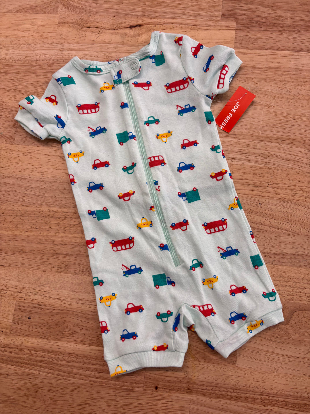 Joe Fresh 6–12 Months Green Traffic Print Romper (NWT)