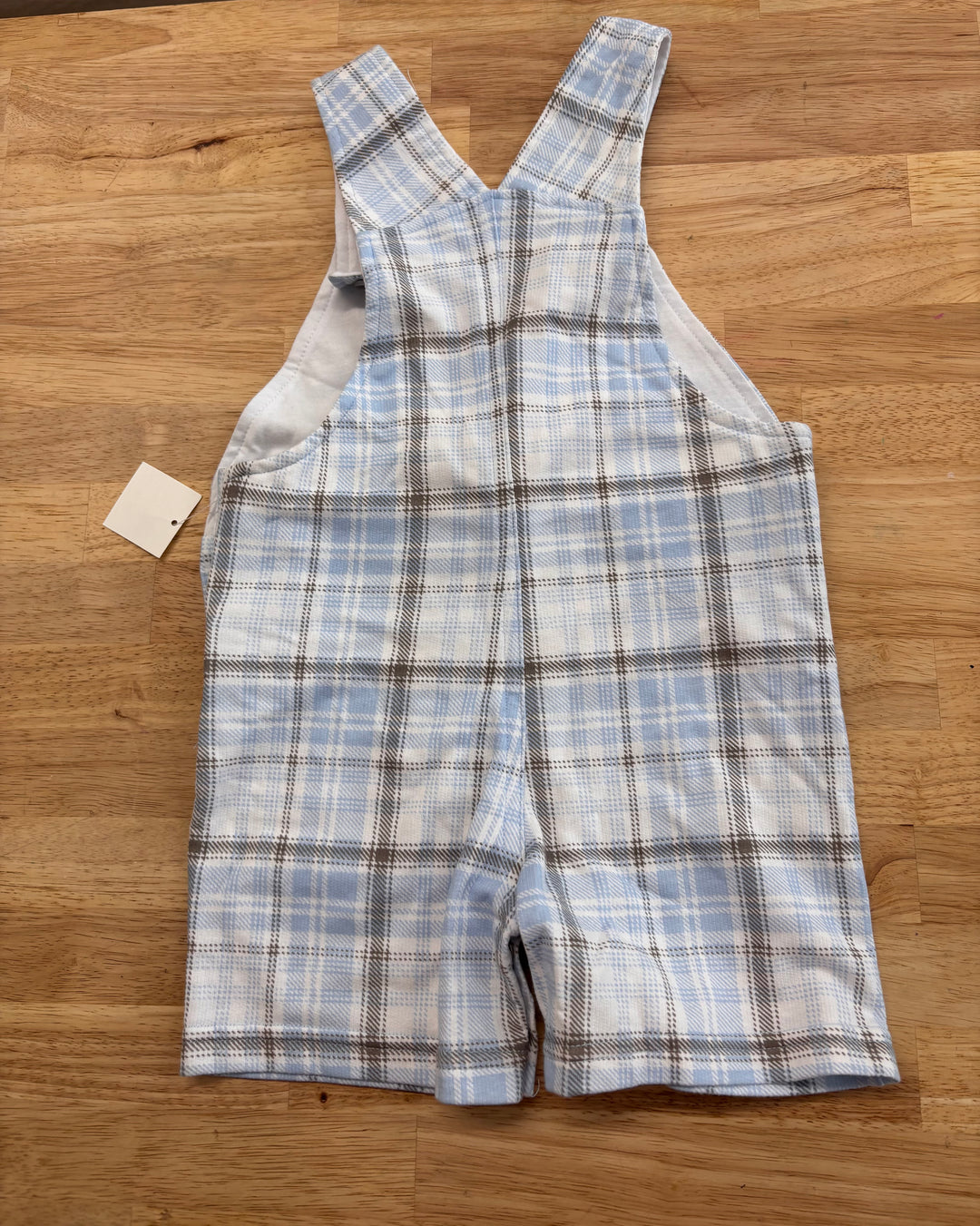 First Impressions 24m Blue Crosshatch Overalls (NWT, Missing Top)