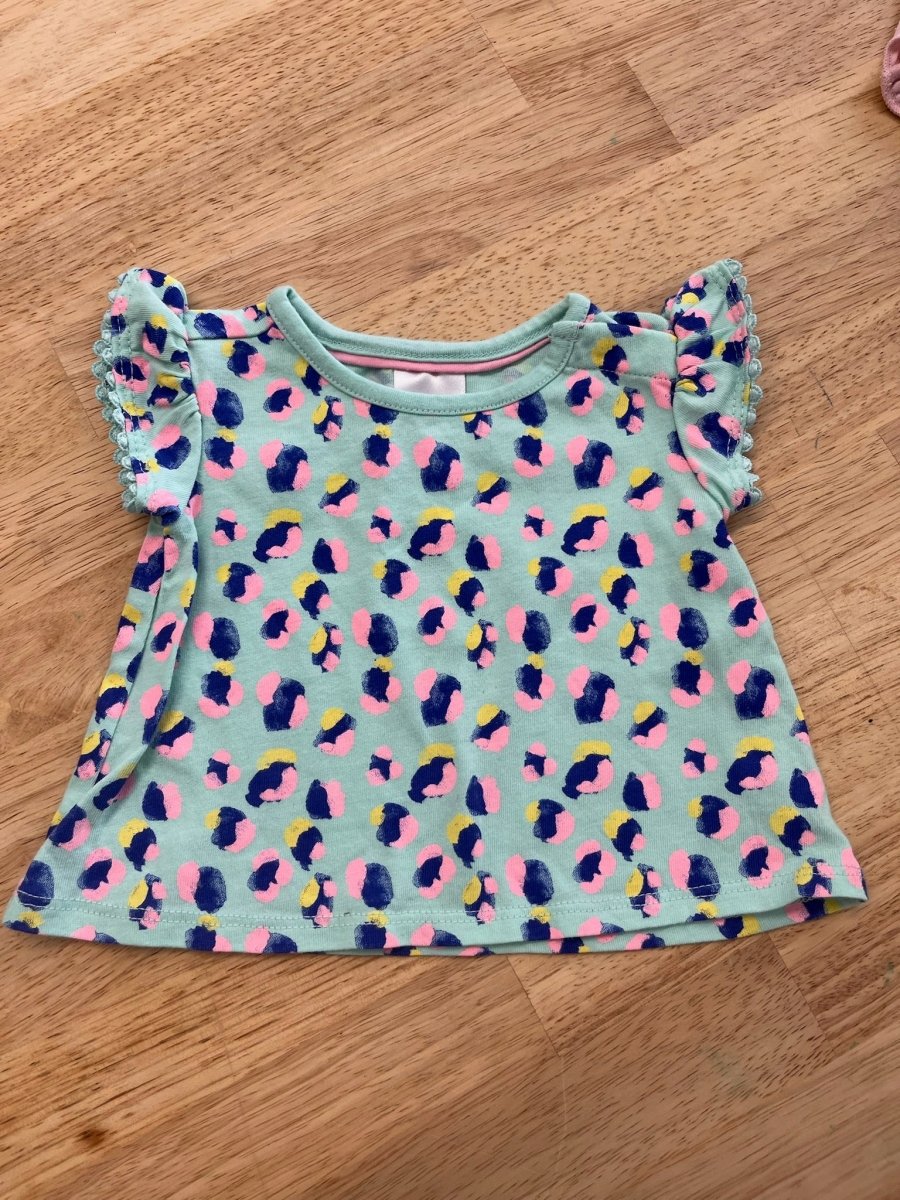 Target Shirt Size Newborn – Blue with Ruffle Sleeves - Nest and Sprout - Consignment