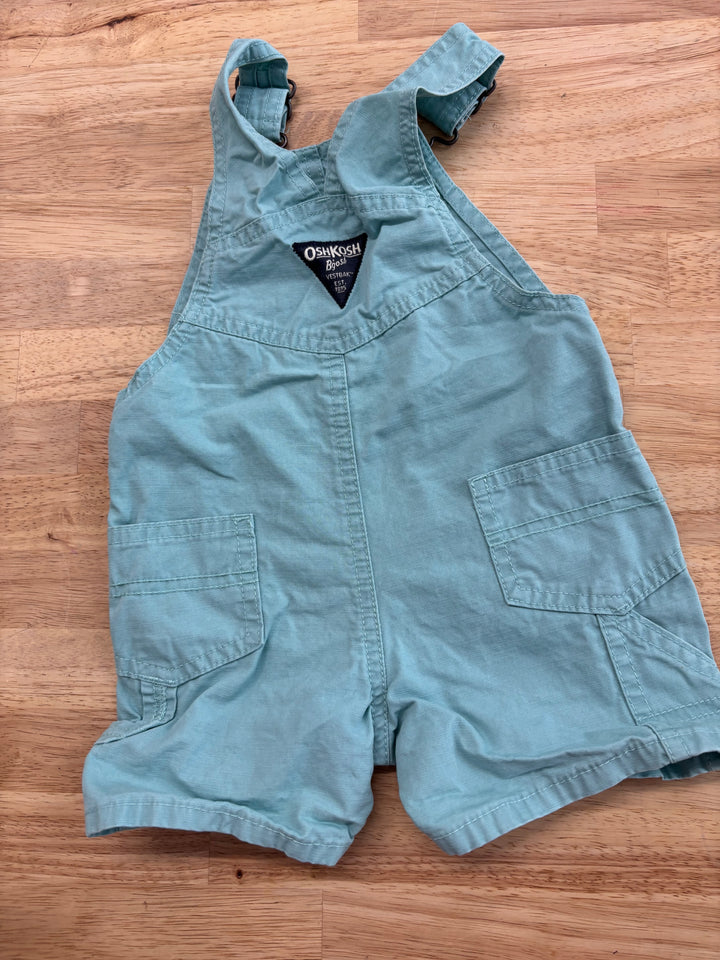 OshKosh 9–12 Months Mint Green Short Overalls