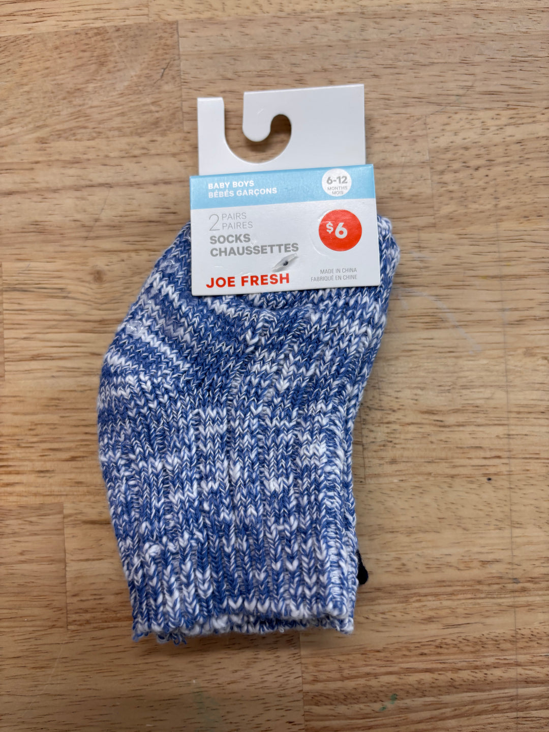 Joe Fresh 6–12M Socks (2-Pack, Blue) NWT