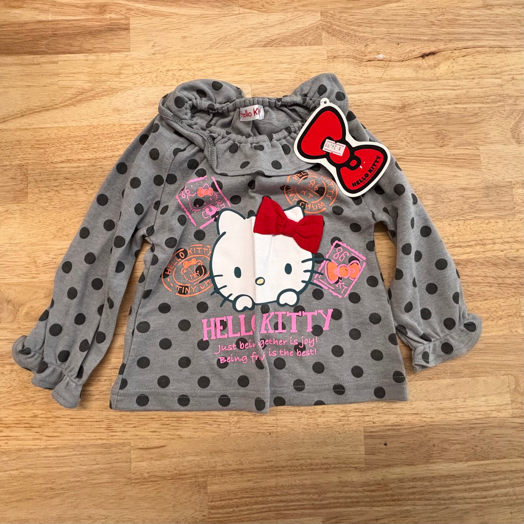 Hello Kitty Top Size 80 (Grey Polka Dot, NWT)