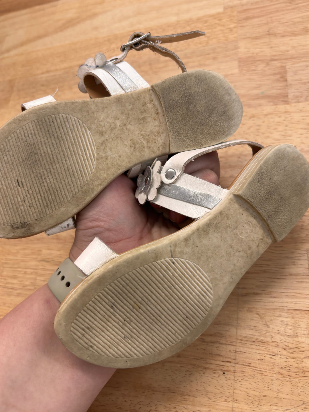 Mariella Sandals (White Floral, Est. Size 8/9, Made in Italy)