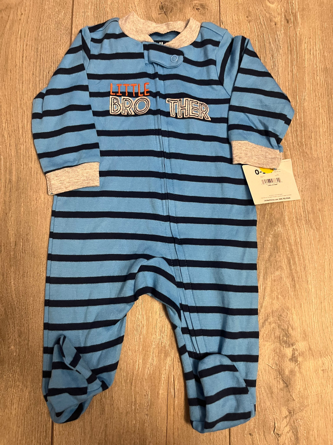 Child of Mine Striped Sleeper – 0–3M | Little Brother | Blue | NWT
