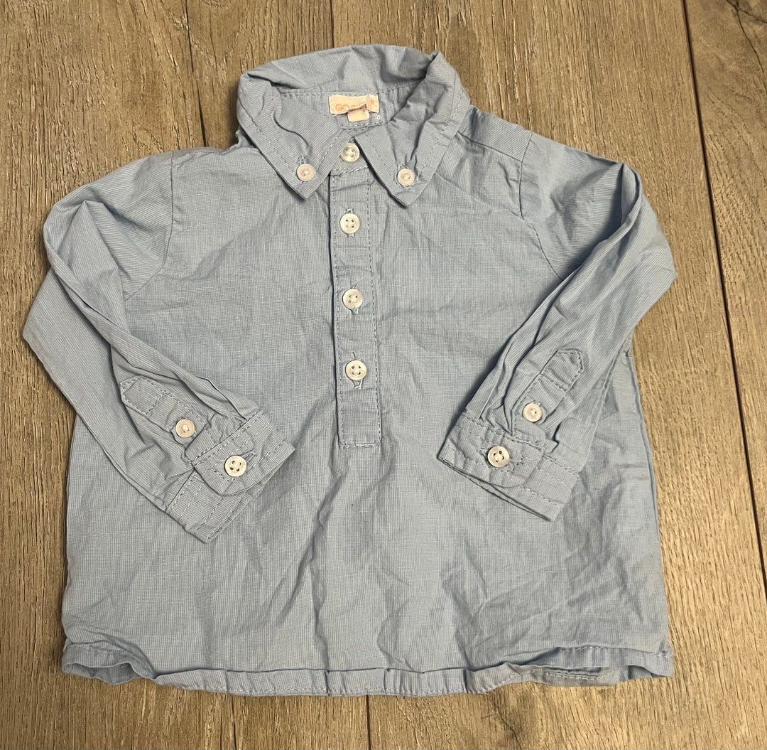 Go Coco 3/4 Button-Up Dress Shirt – 9–12M | Light Blue