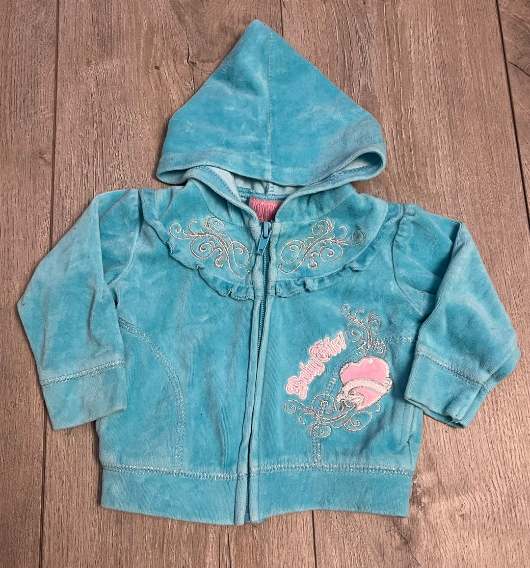 Diva Velour Zip-Up Hoodie – 3–6M | Baby Girl