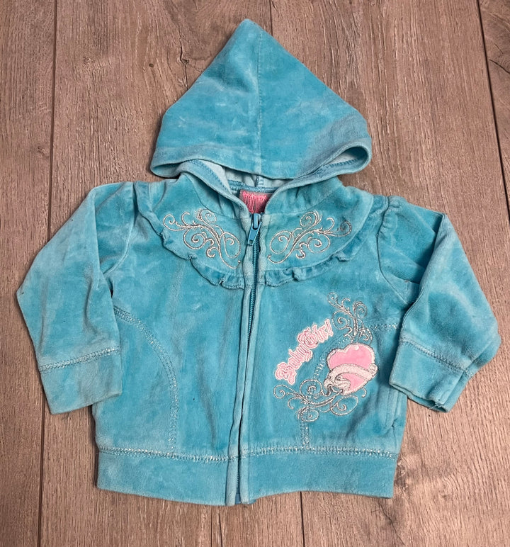 Diva Velour Zip-Up Hoodie – 3–6M | Baby Girl