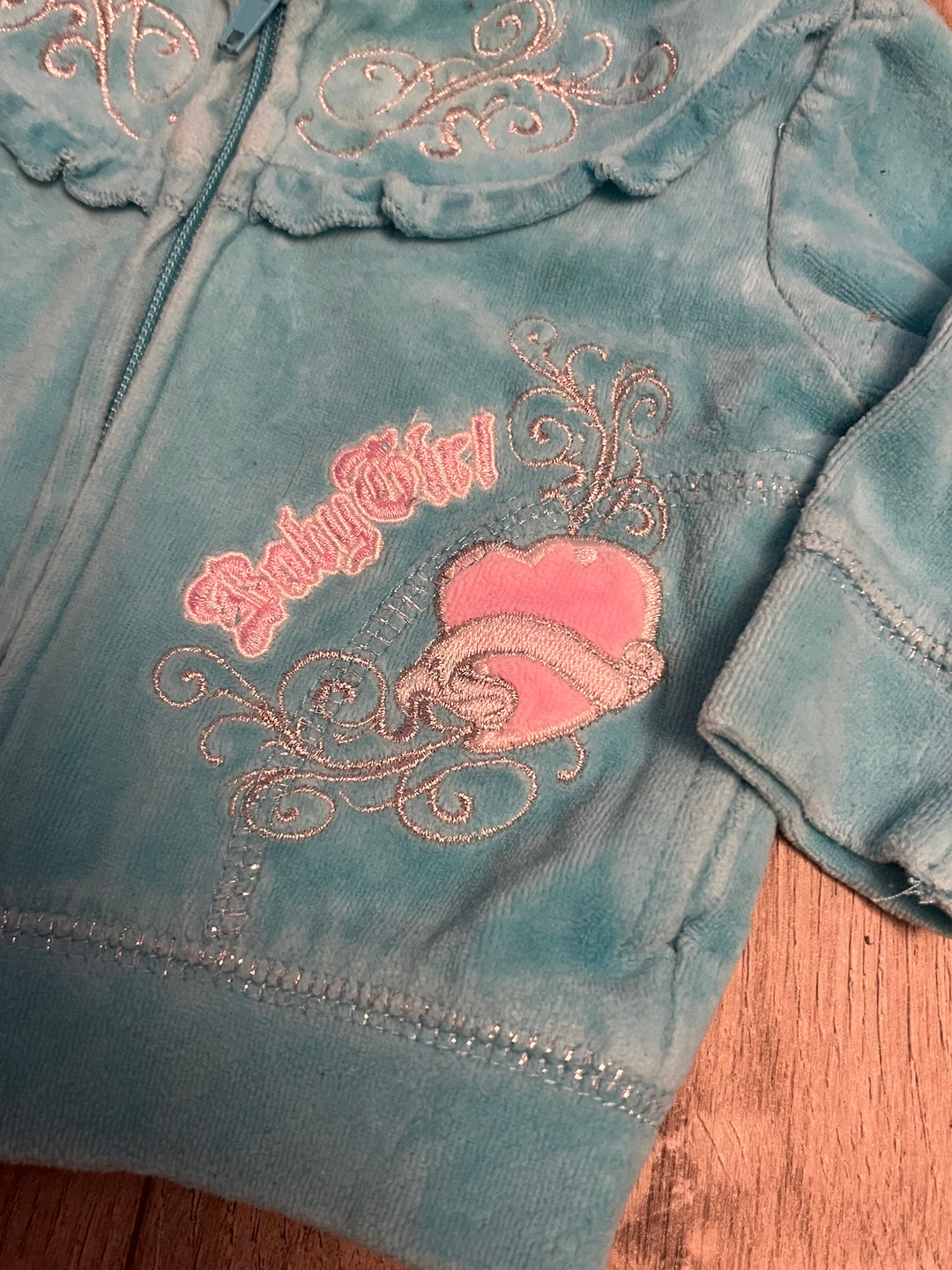 Diva Velour Zip-Up Hoodie – 3–6M | Baby Girl