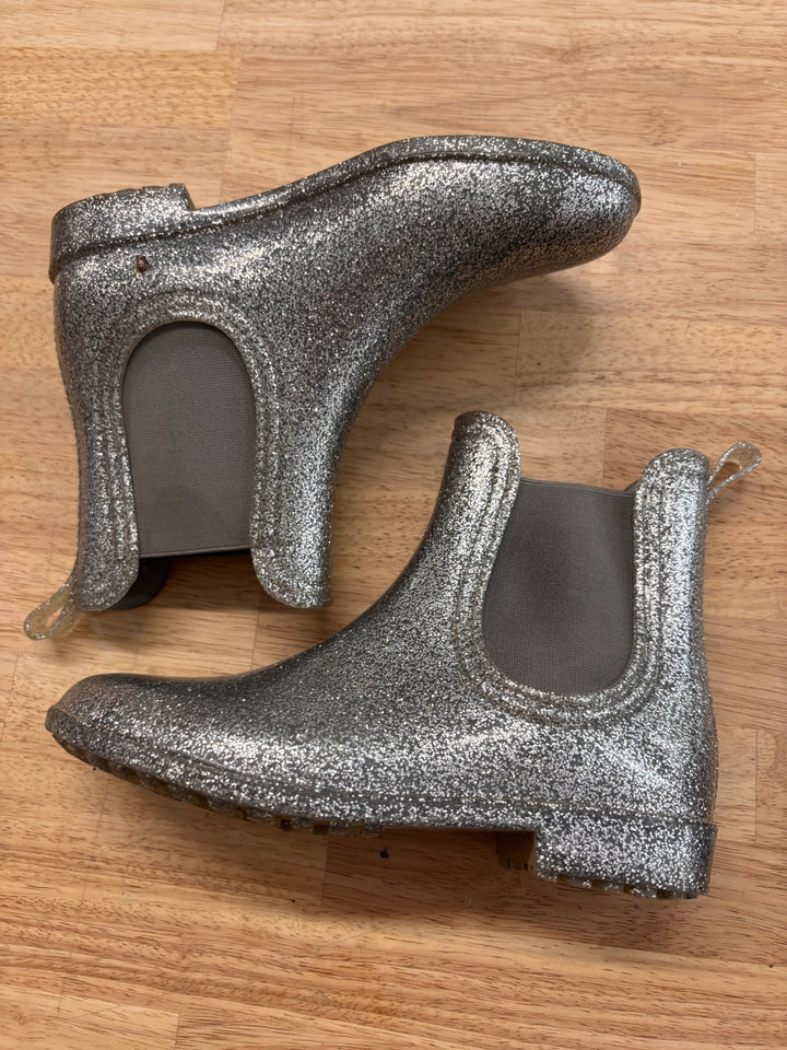 Silver Sparkle Rubber Ankle Boots Size 2
