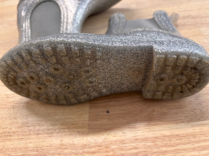 Silver Sparkle Rubber Ankle Boots Size 2