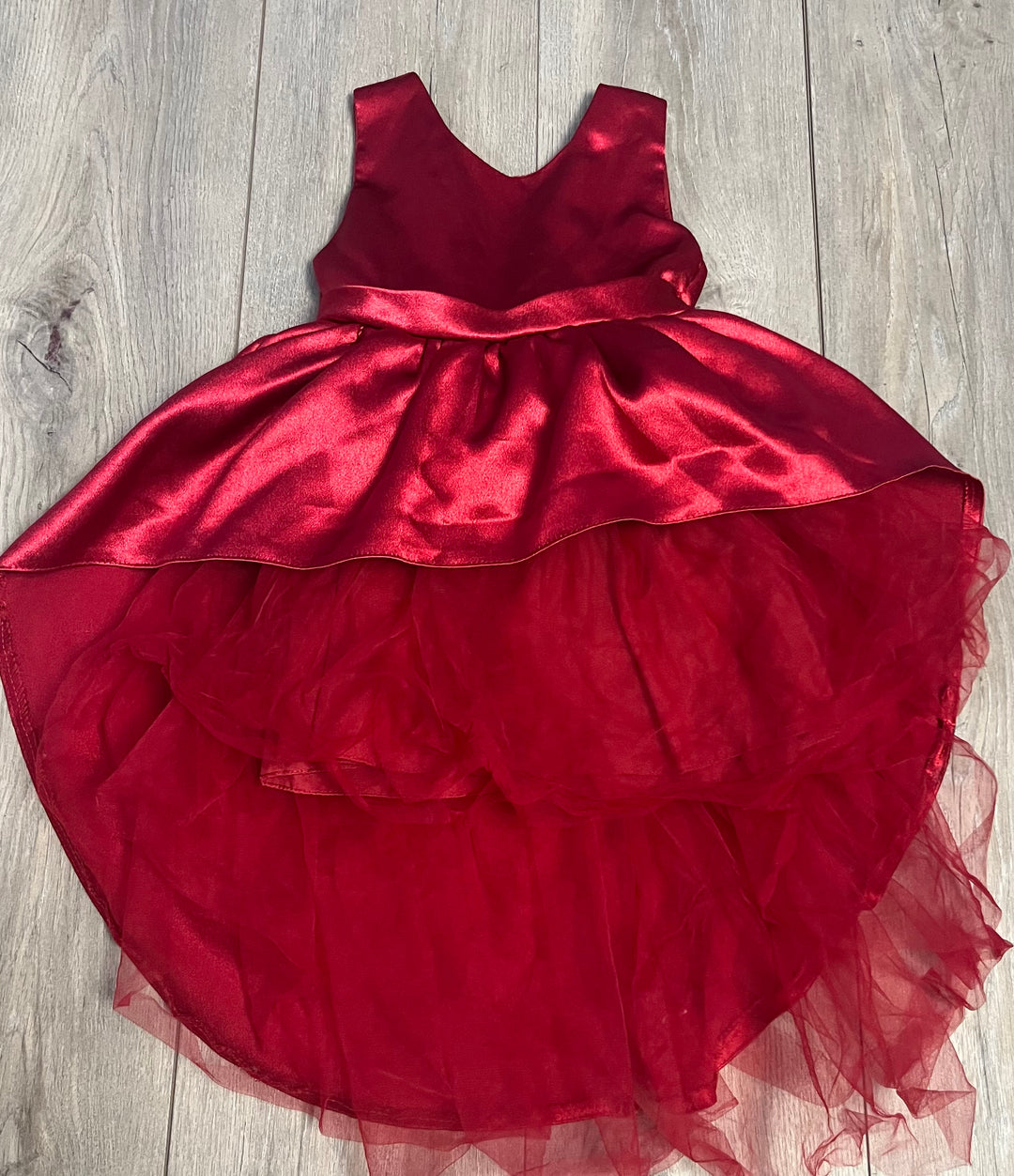 Formal Dress – 2–3Y | Red | High-Low Tulle Skirt