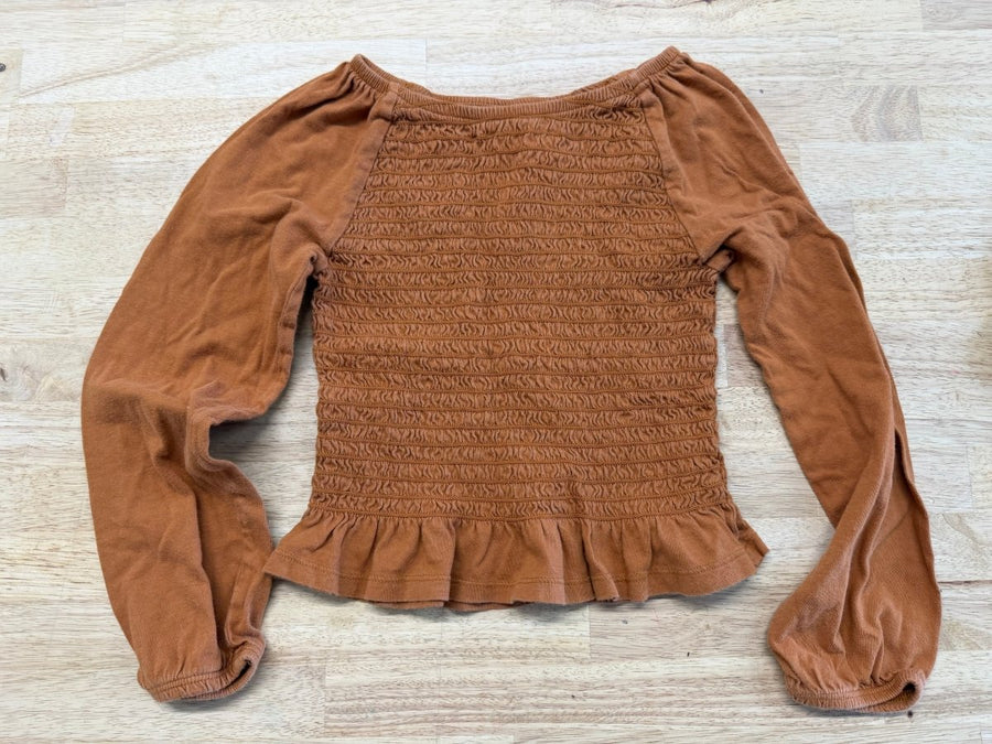 Old Navy Smocked Top Burnt Orange | Size 8 - Nest and Sprout - Consignment