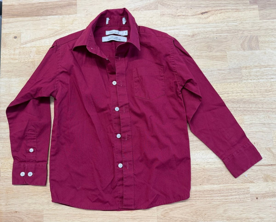 Perry Ellis Portfolio Button - Up Shirt Cranberry | Size 5 - Nest and Sprout - Consignment
