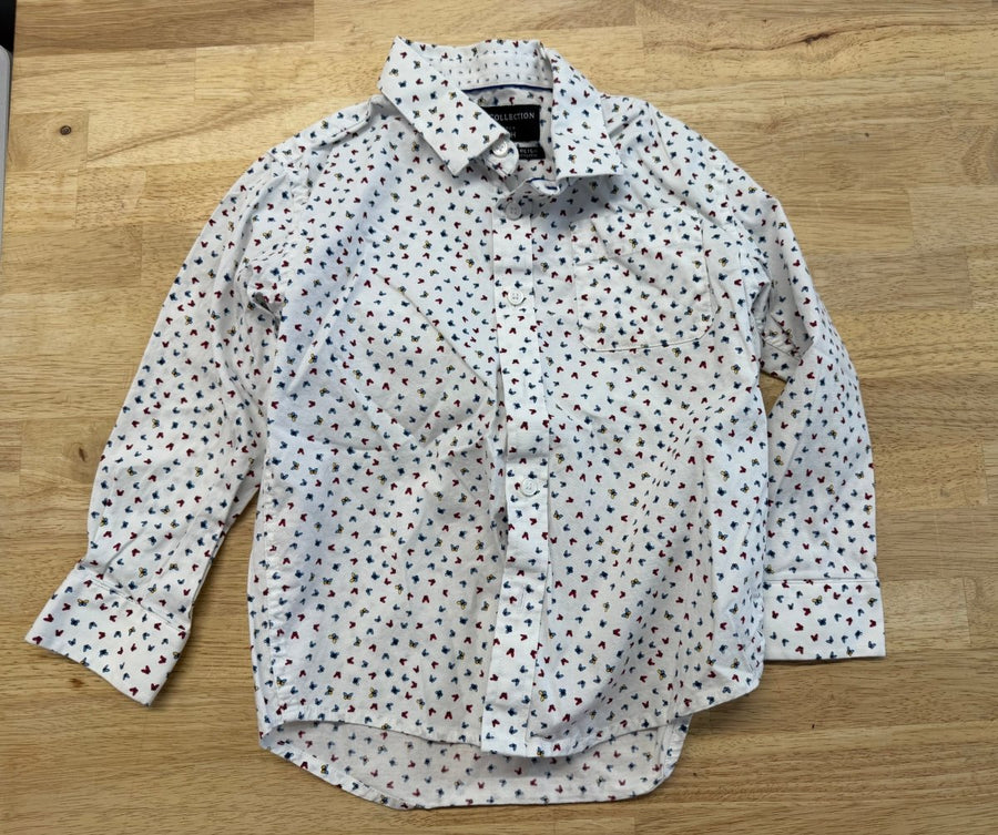 Report Collection Slim Fit Stretch Shirt Butterfly Print | Size 6 - Nest and Sprout - Consignment
