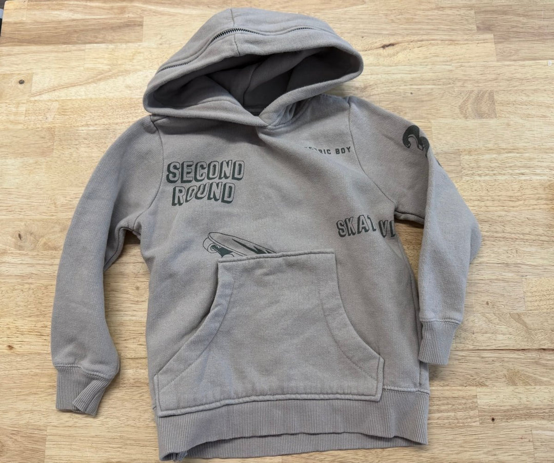 Zara Kids Skate Style Hoodie Beige | Size 6 - Nest and Sprout - Consignment
