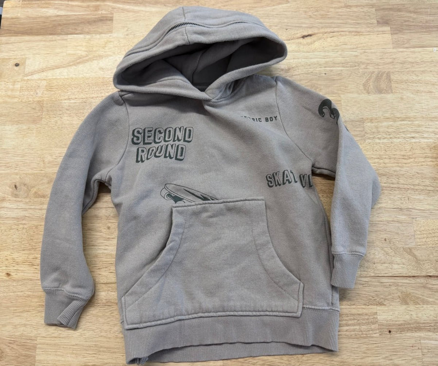 Zara Kids Skate Style Hoodie Beige | Size 6 - Nest and Sprout - Consignment