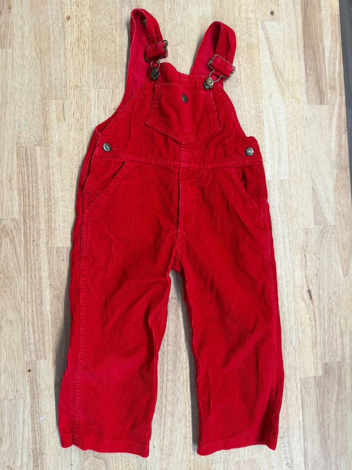 Hush Puppies Corduroy Overalls Red | Size 3Y - Nest and Sprout - Consignment