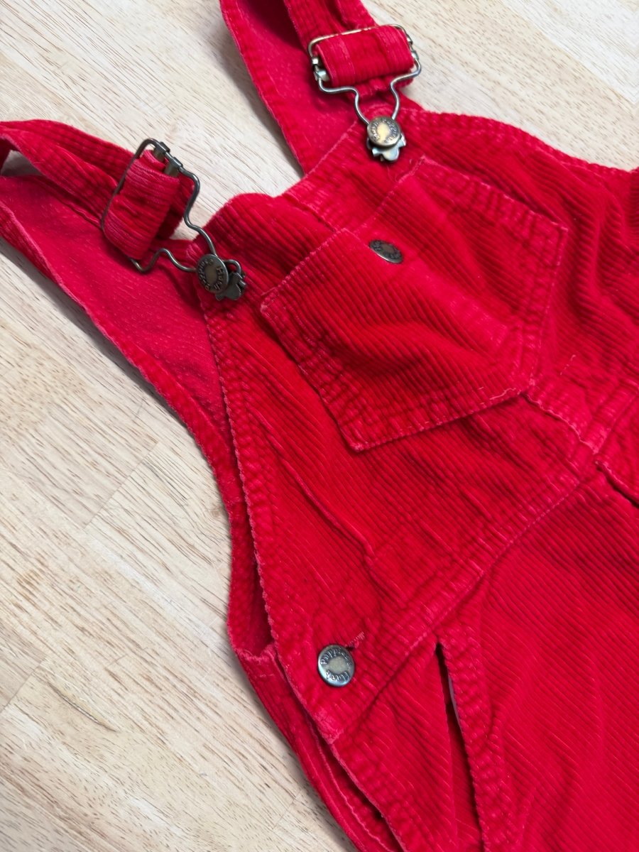 Hush Puppies Corduroy Overalls Red | Size 3Y - Nest and Sprout - Consignment