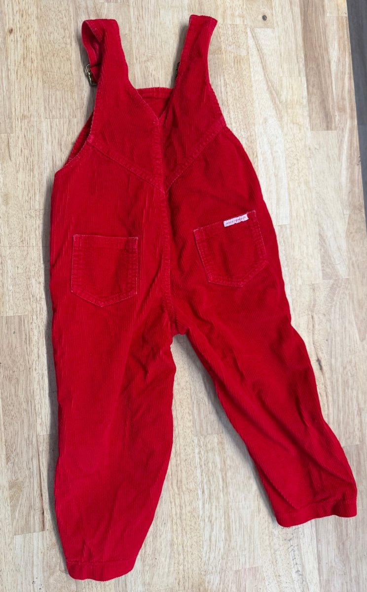 Hush Puppies Corduroy Overalls Red | Size 3Y - Nest and Sprout - Consignment
