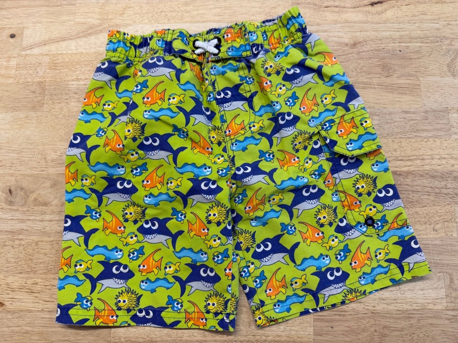 Jump N Splash Swim Shorts Shark Print | Size 7 - Nest and Sprout - Consignment