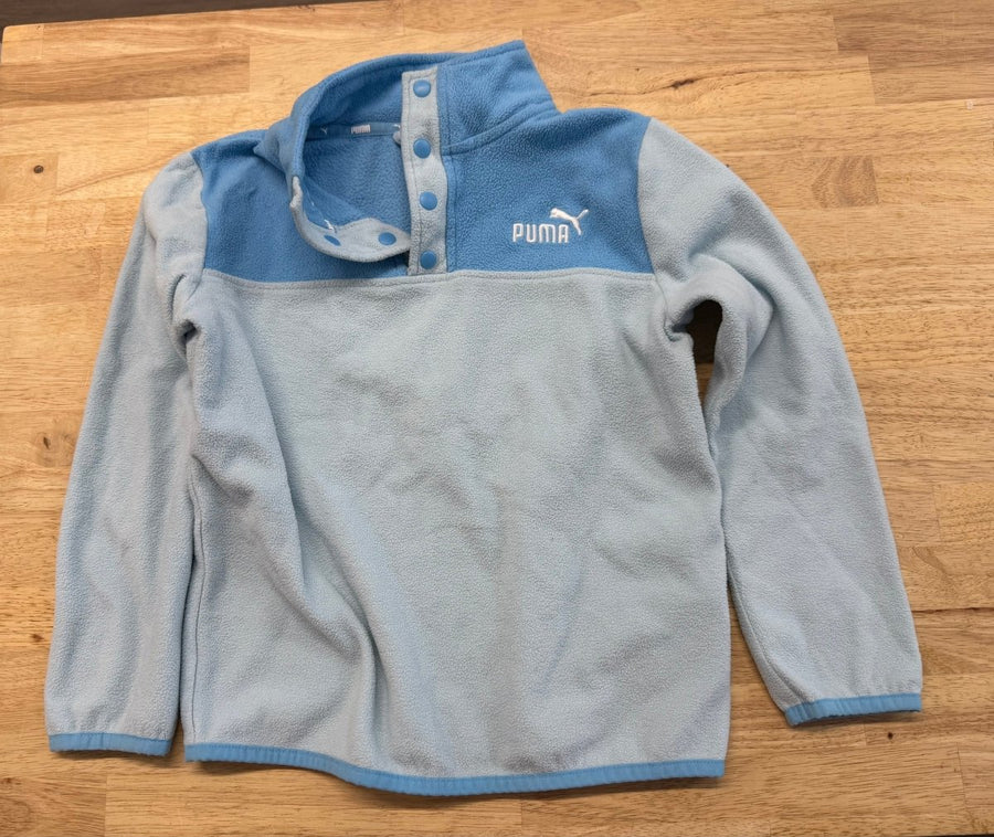 Puma Colorblock Snap Collar Fleece Blue | Size 10–12Y - Nest and Sprout - Consignment