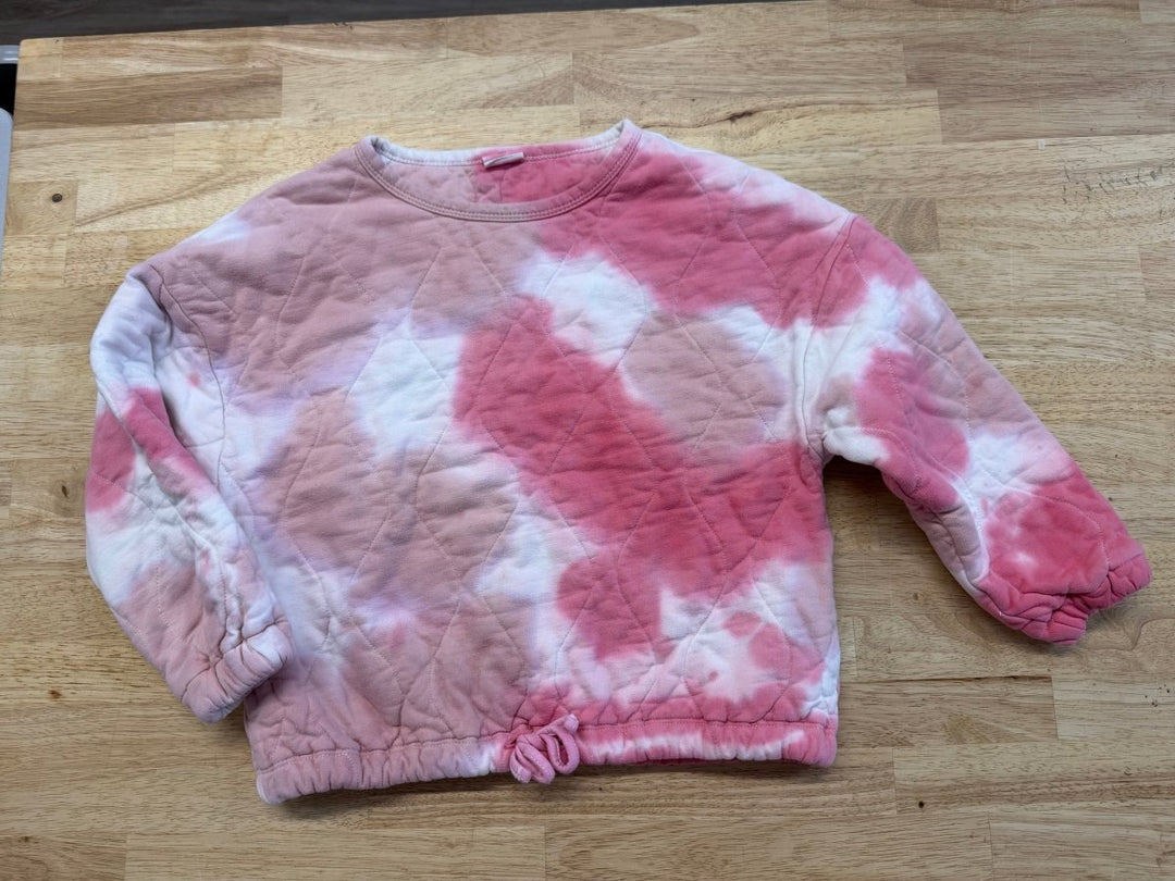 Zara Kids Quilted Cropped Sweatshirt Pink Tie Dye | Size 8 - Nest and Sprout - Consignment