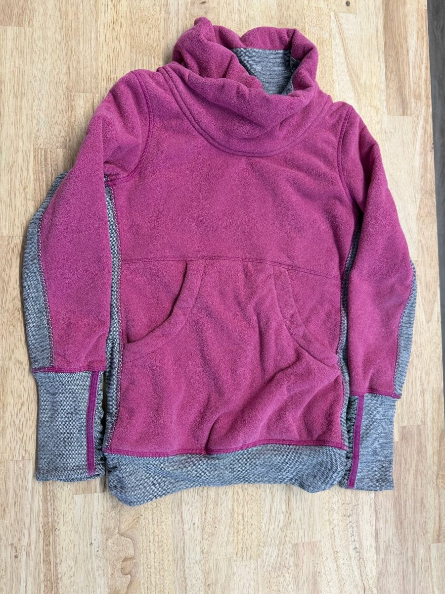 Ivivva Plush Lined Cowl Hoodie Pink Grey | Size 8 - Nest and Sprout - Consignment