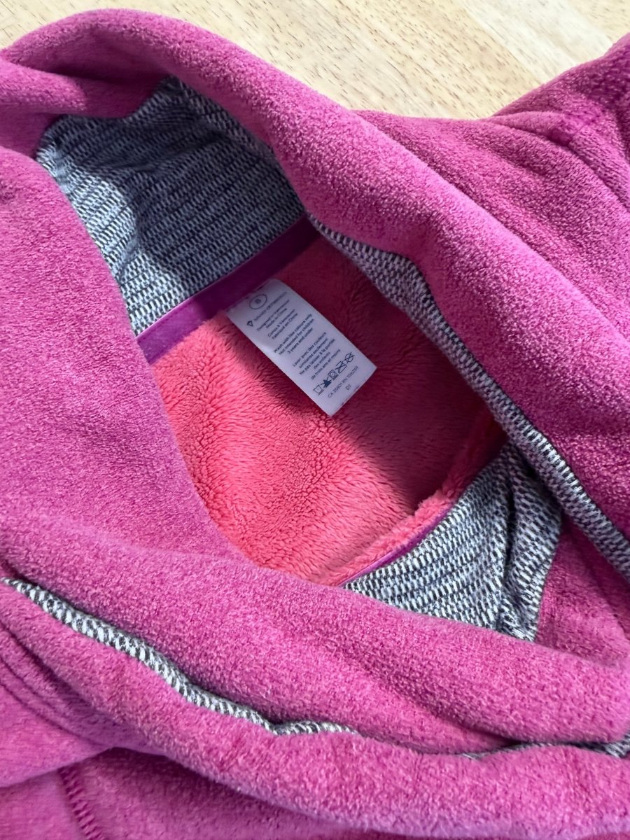 Ivivva Plush Lined Cowl Hoodie Pink Grey | Size 8 - Nest and Sprout - Consignment