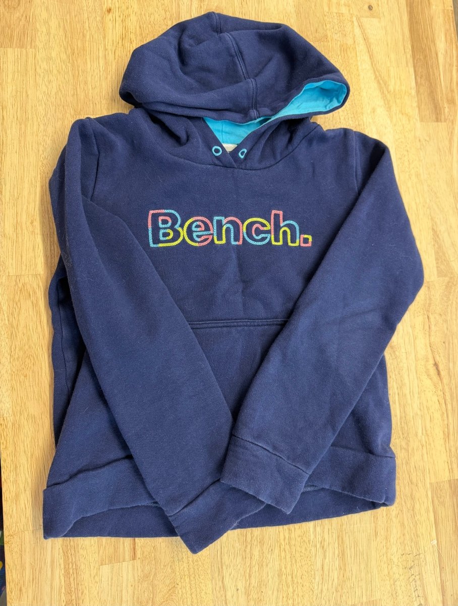 Bench Hoodie Navy Multicolor Logo | Size 10–12Y - Nest and Sprout - Consignment
