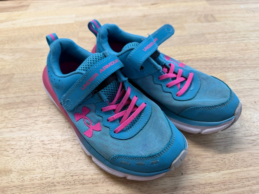 Under Armour Velcro Runners Pink Blue | Size 3 Youth - Nest and Sprout - Consignment